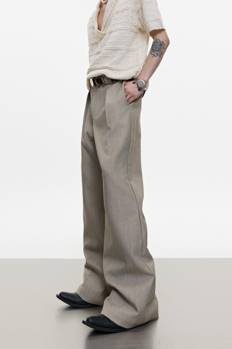 Embroidered Flare Dress Trousers - Argue Culture Copping Zone Embroidered Flare Dress Trousers - Argue Culture Copping Zone