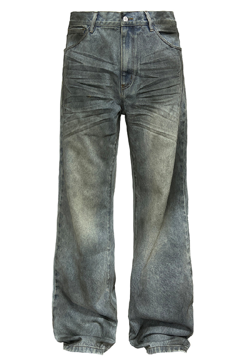 Grease-Stained 3D Whisker Jeans – Copping Zone