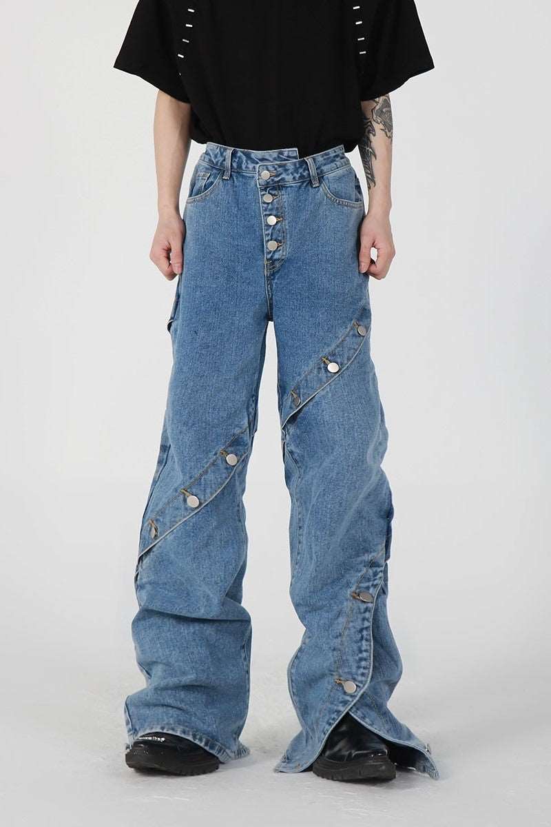 Button Loose Straight Jeans – Copping Zone