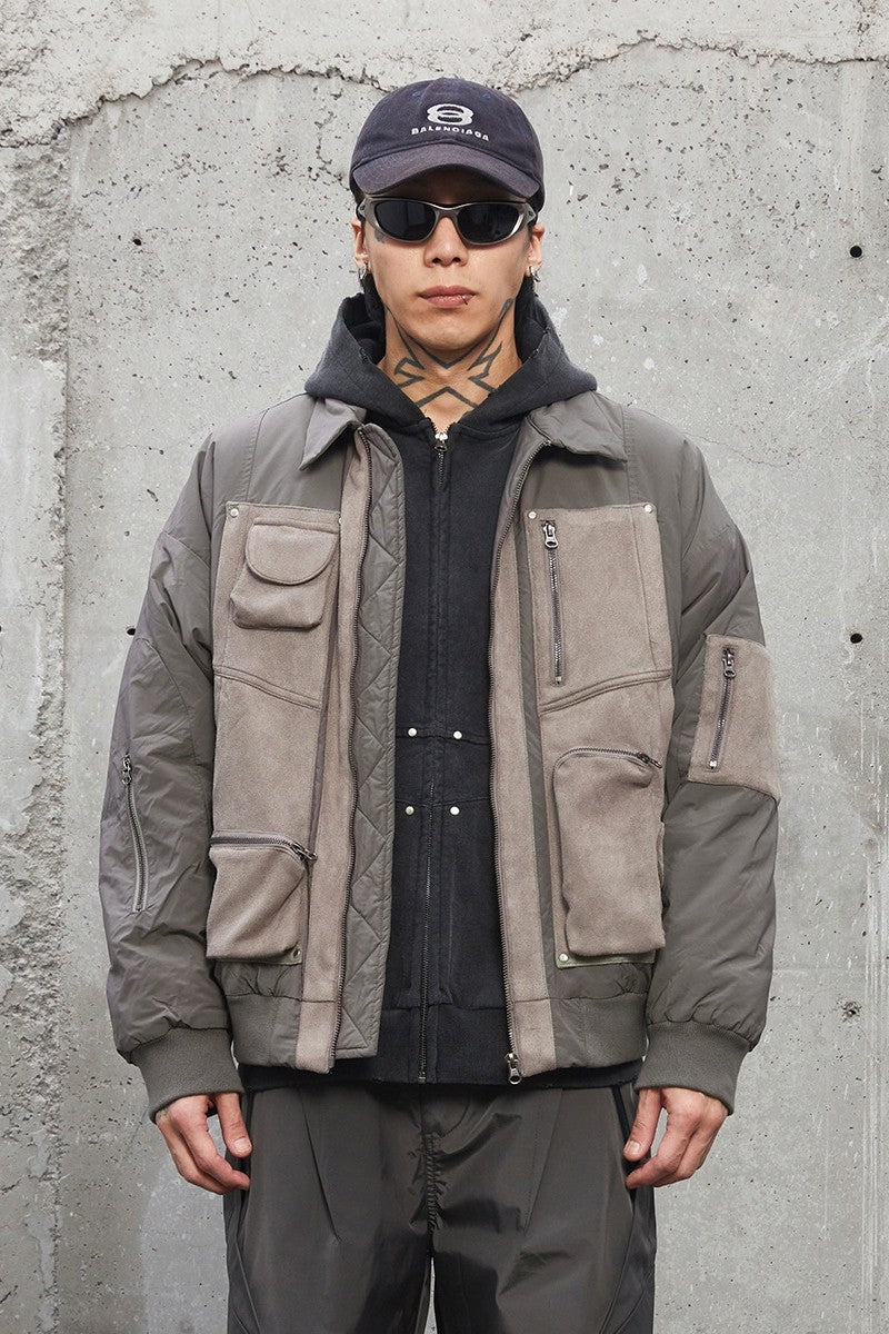 Multi pocket bomber jacket best sale