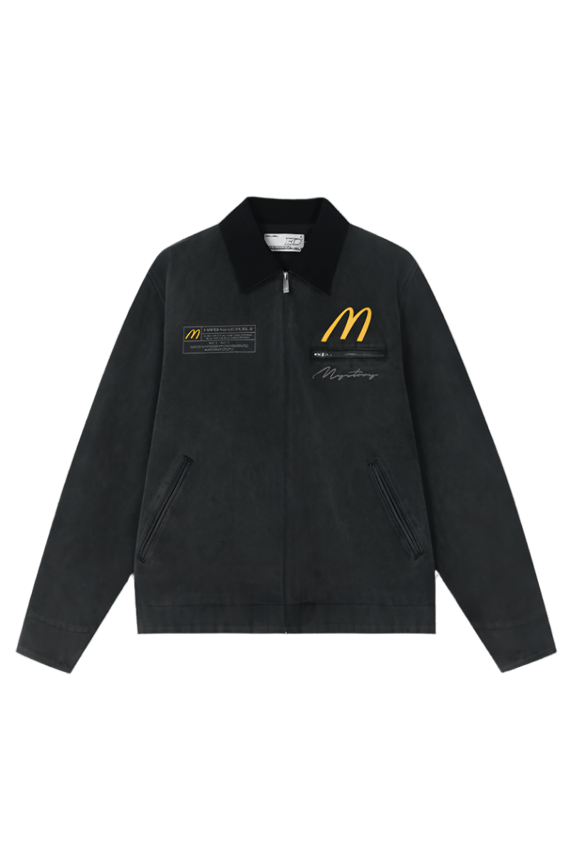 Distressed Embroidered Detroit Jacket