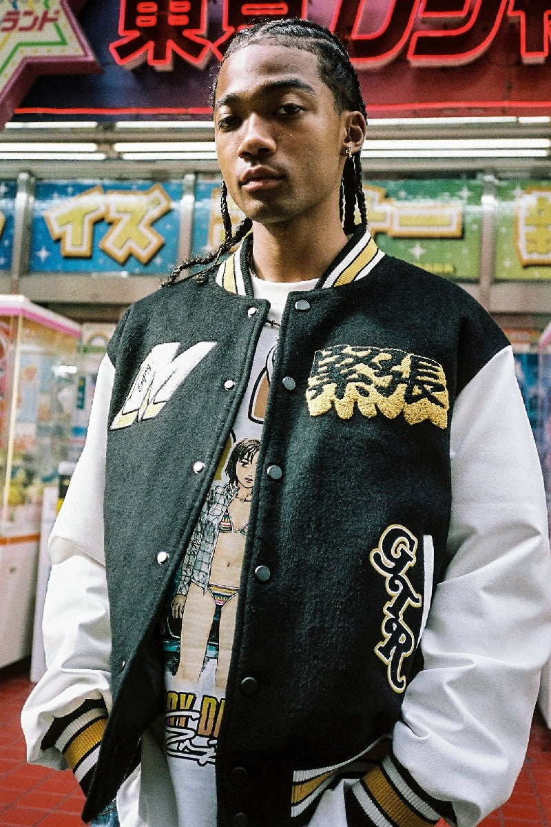 人気絶頂Fuck these Brands VARSITY JACKET XL シカゴ スタジャン