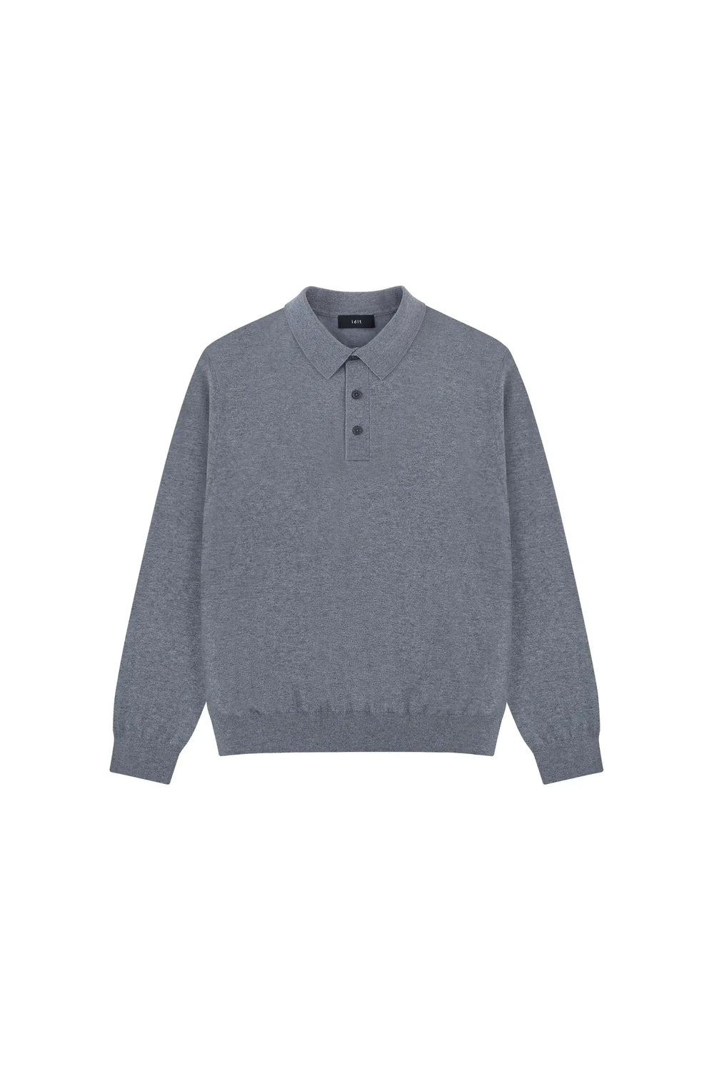 Silk Blend Long Sleeve Knit Polo