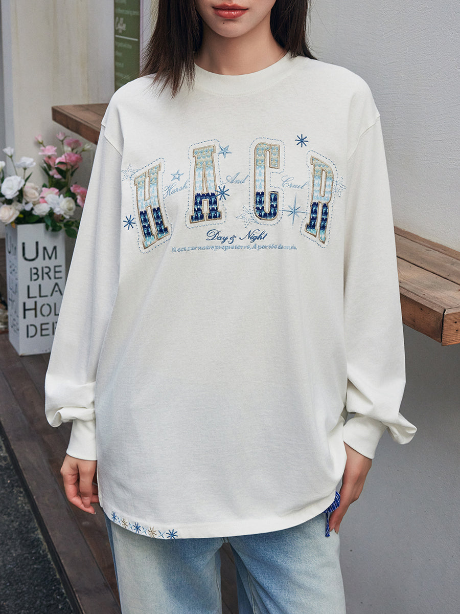 Day & Night Embroidered L/S Tee