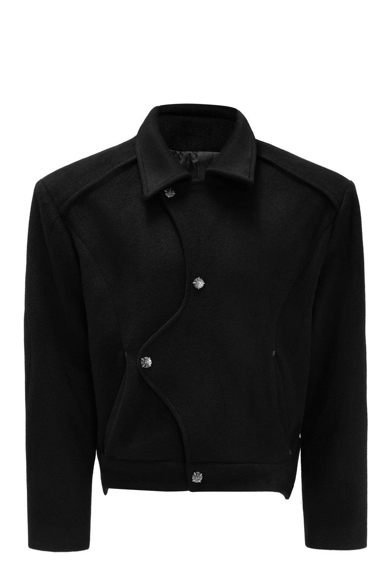Asymmetrical Plush Wool Jacket