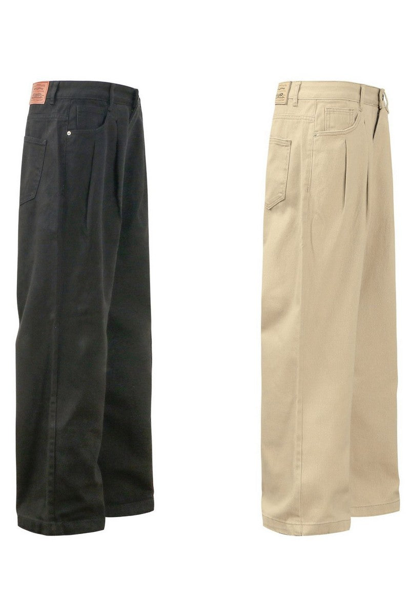 Washed Wide Work Pants
