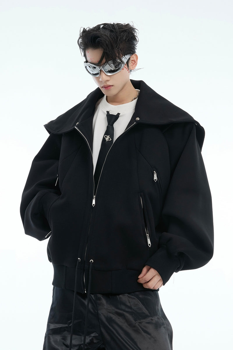 ARGUE CULTURE ブラックパーカー Convertible Cape-Style Zip Hoodie - Argue Culture – Copping Zone