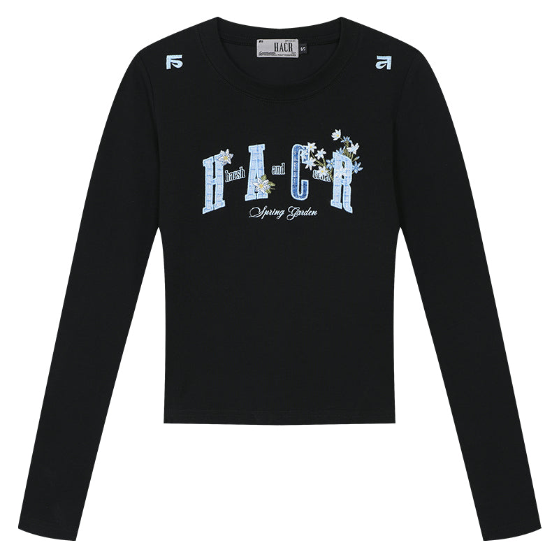 Slim Fit Blue Embroidered Tee