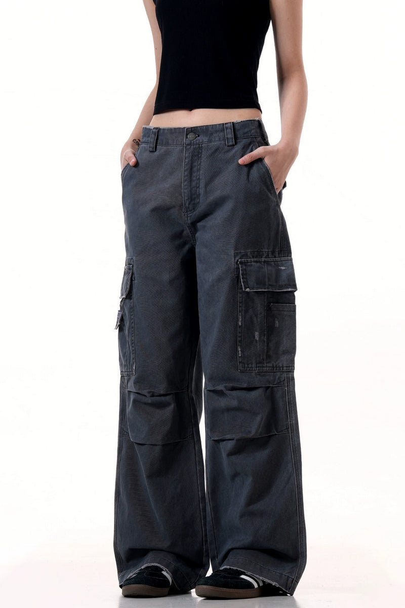 Multi-Pocket Drawstring Cargo Pants