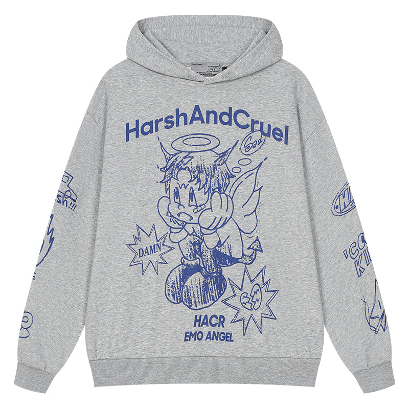 Emo Angel Printed Hoodie