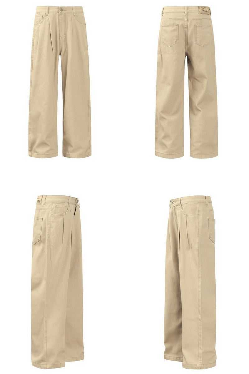 Washed Wide Work Pants