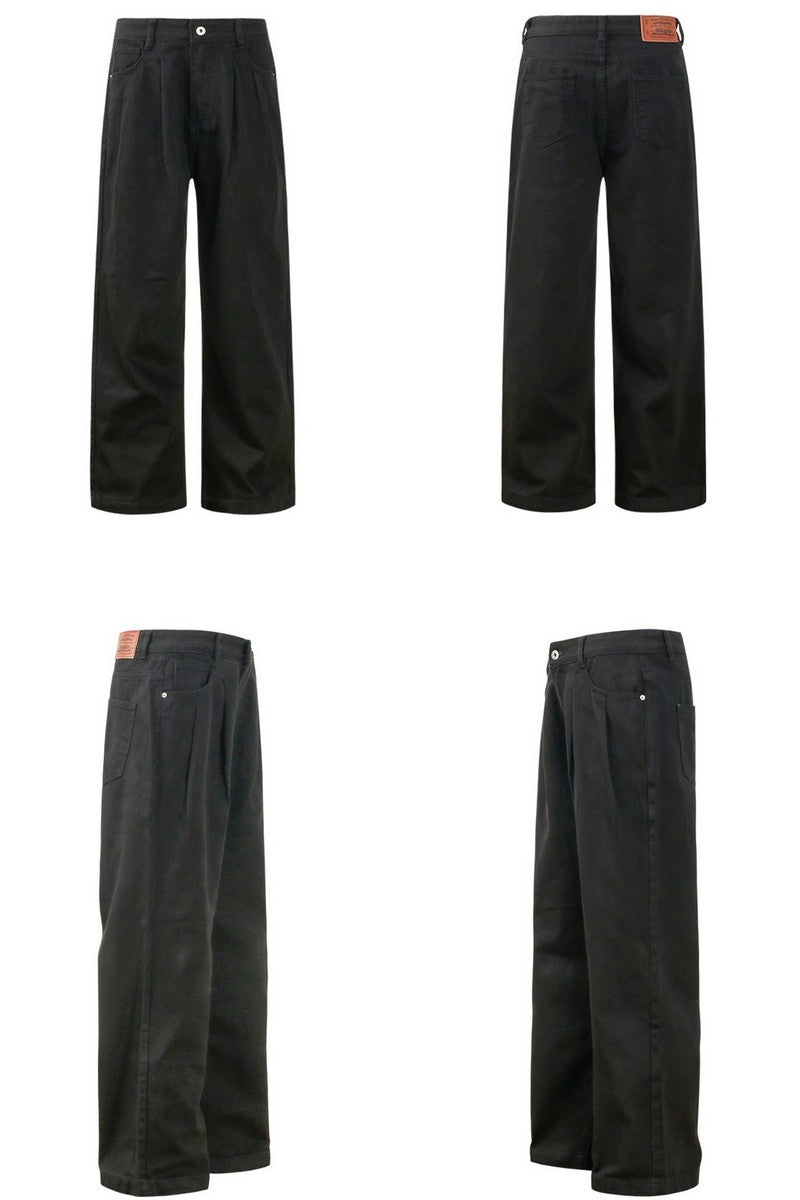 Washed Wide Work Pants