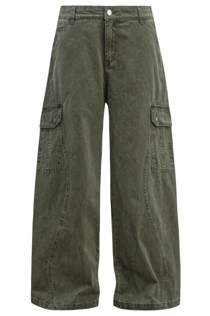 ★ESCSTUDIO★color washing denim pocket pants(green)★正規品 イーエスシースタジオ(ESC STUDIO) color washing denim pocket