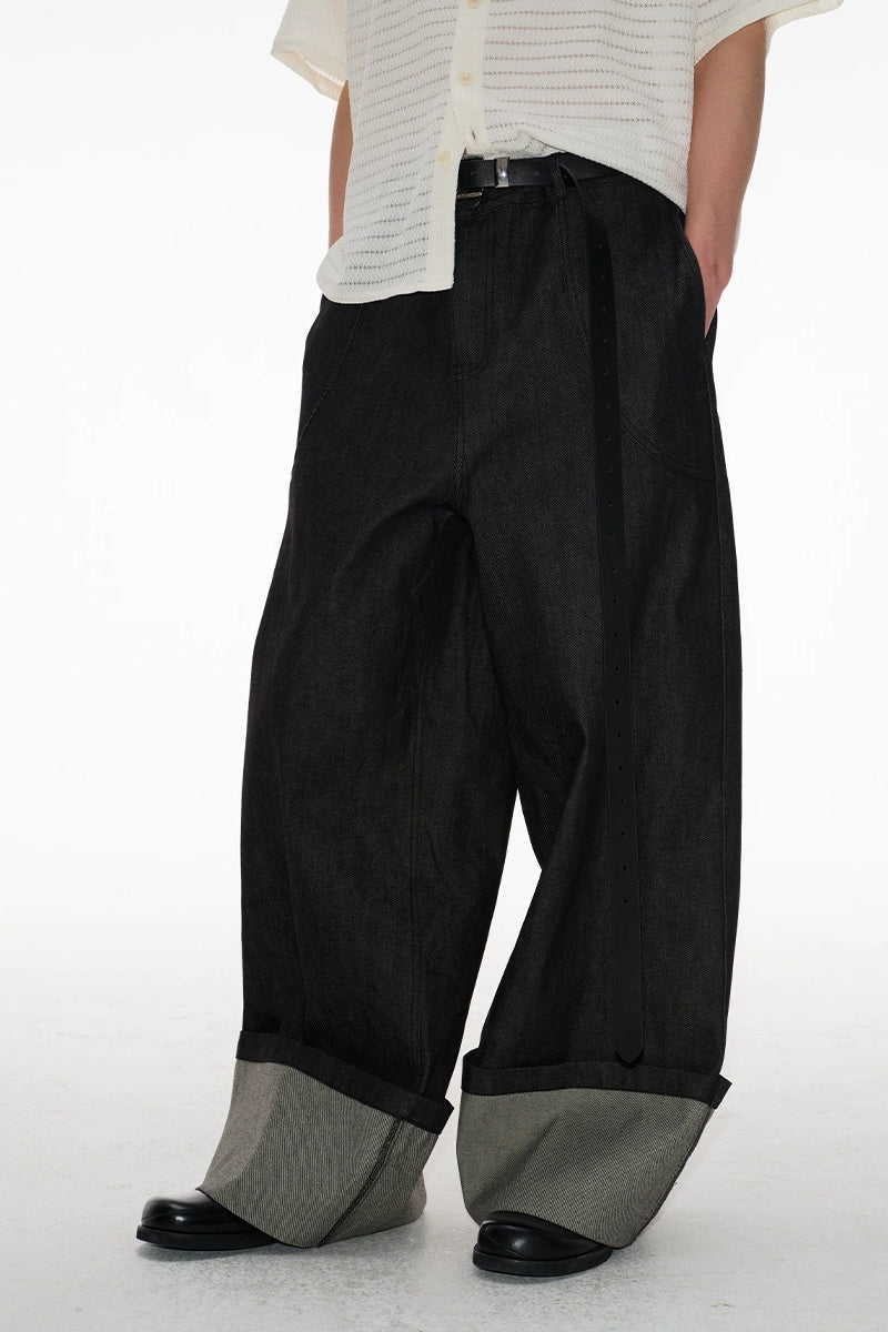 Cuffed Raw Denim Jeans - JCAESAR – Copping Zone