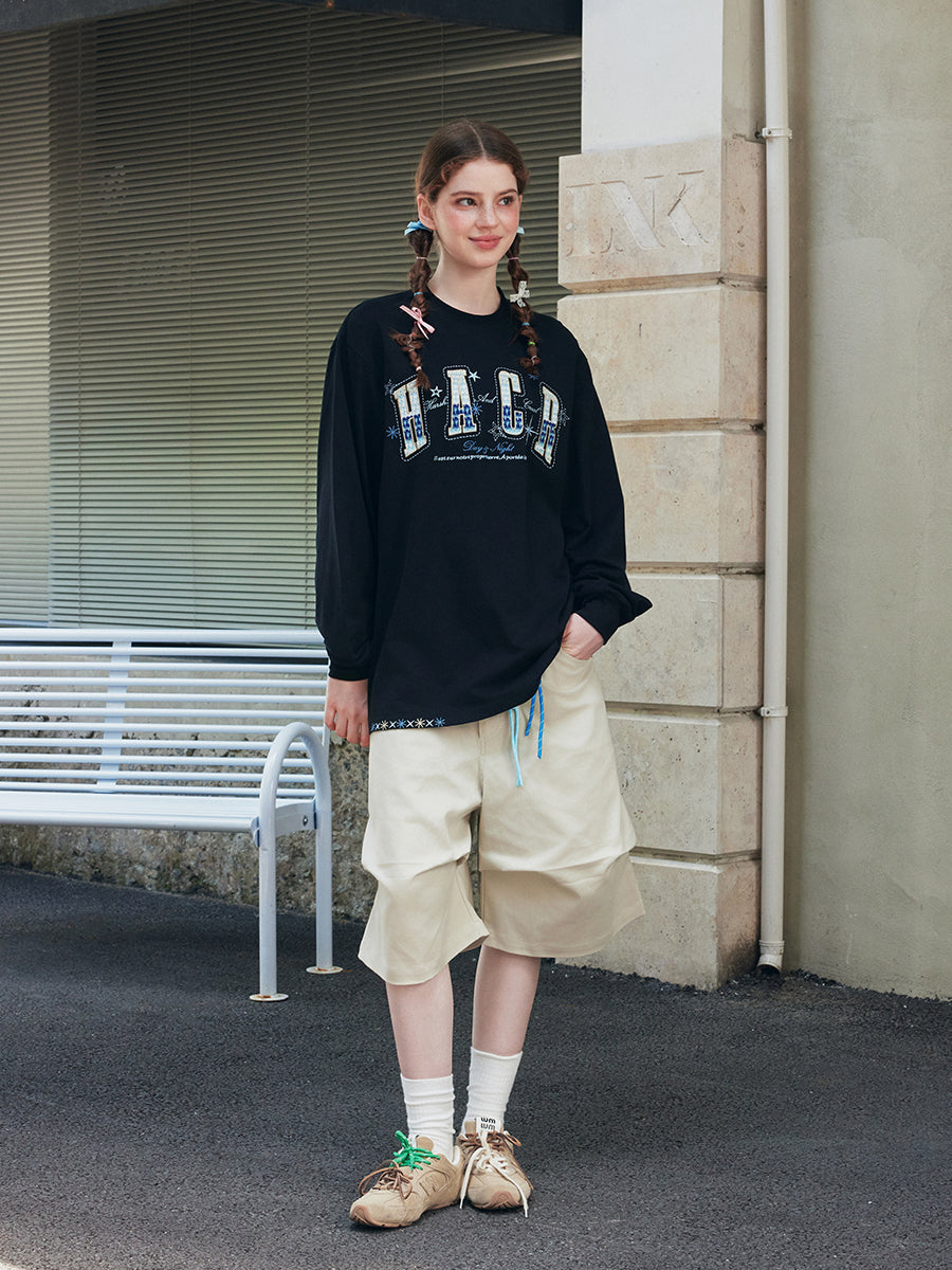 Day & Night Embroidered L/S Tee