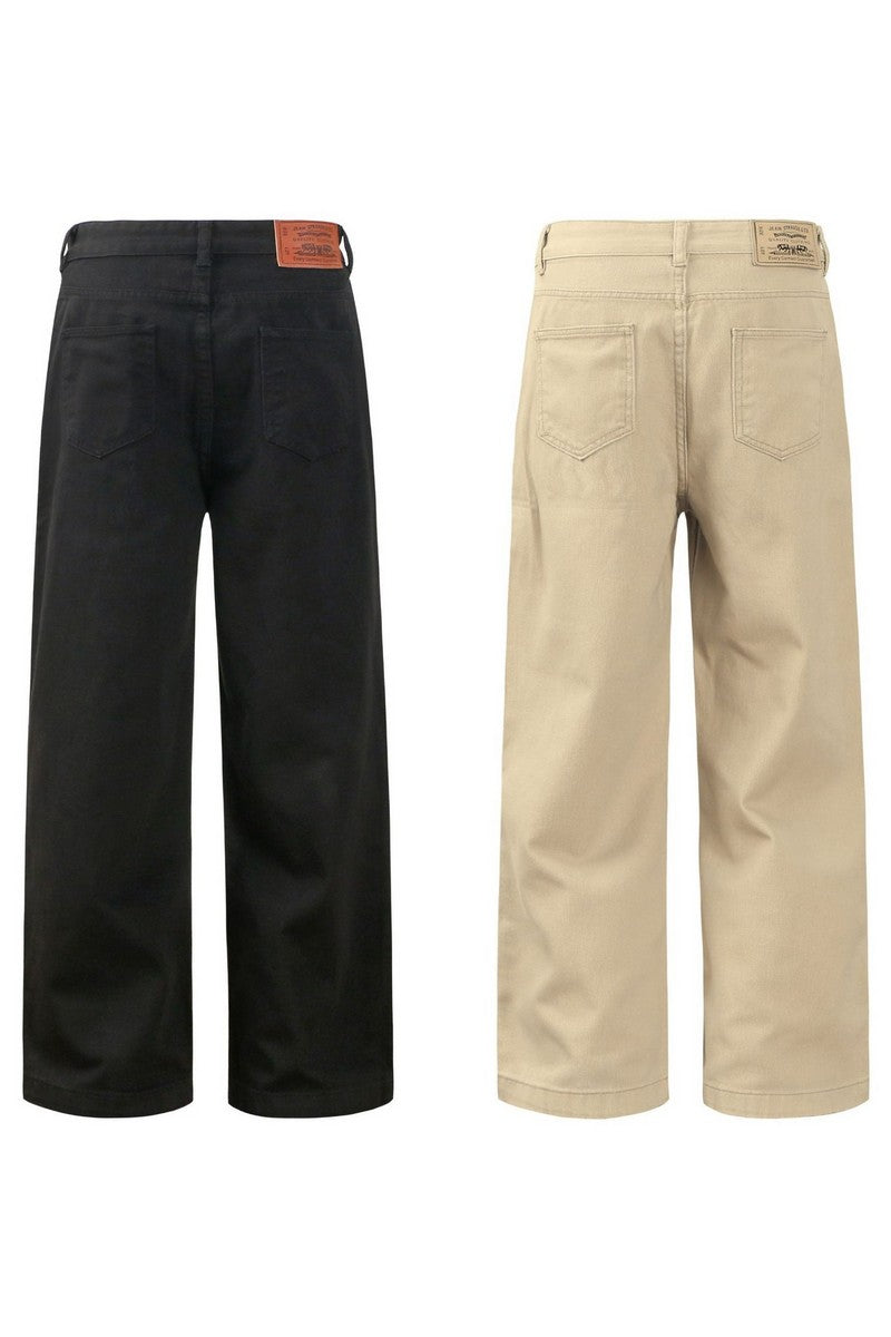 Washed Wide Work Pants