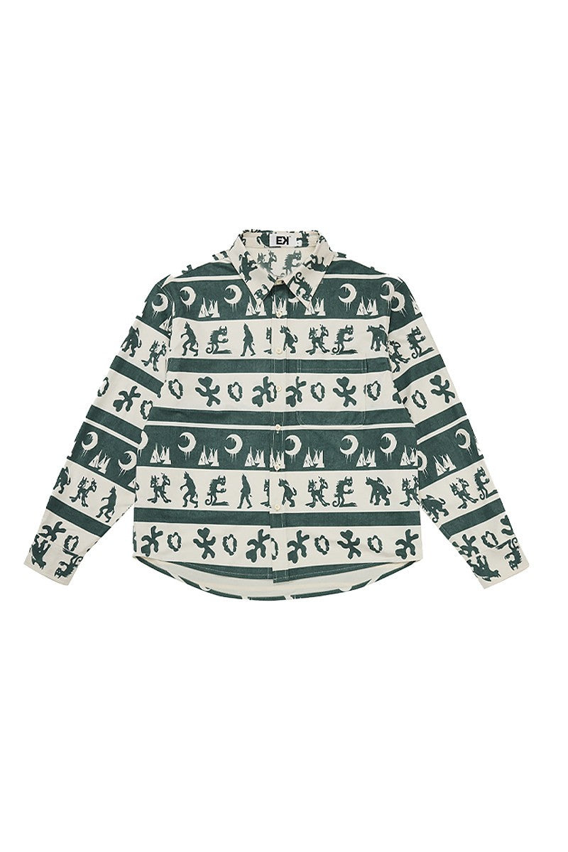 Devil Print Lightweight Shirt Jacket