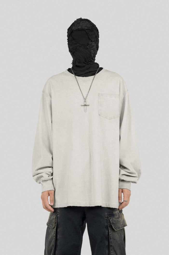 Distressed Pocket L/S Tee – Copping Zone