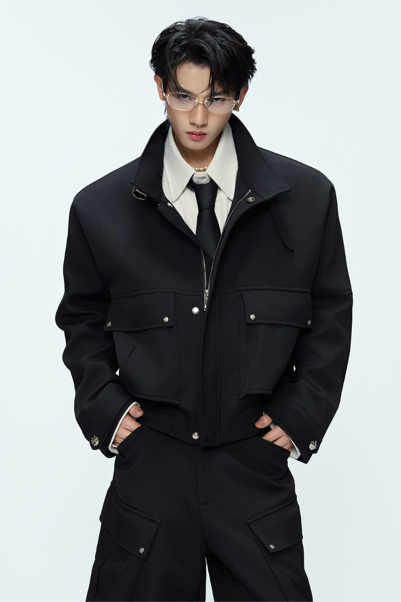 Deconstructed Utility Cropped Jacket