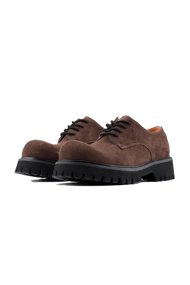 国内で当店のみ Hanqiaoriji - Suede Chunky Casual Derby Shoes Suede Chunky Casual Derby Shoes – Copping Zone