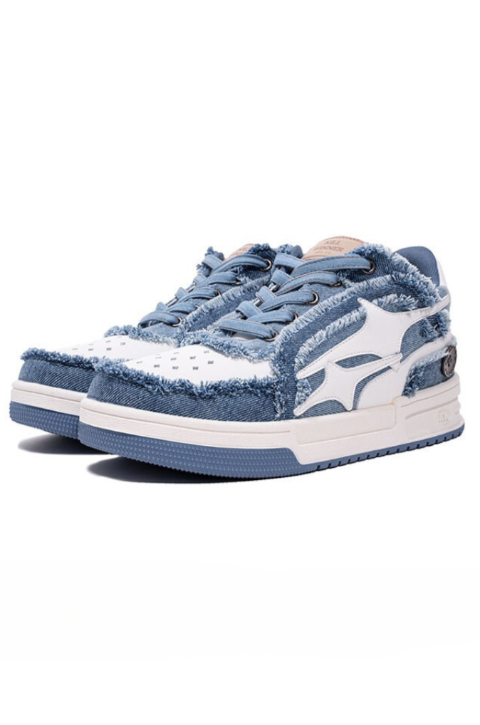 Distressed Denim Sneakers – Copping Zone