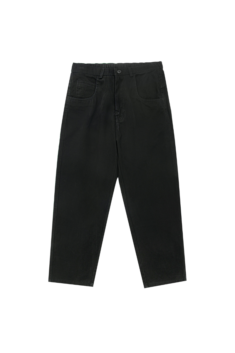 Vintage Washed Cotton Straight Leg Trousers