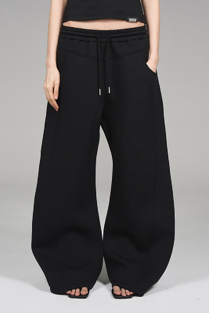 0400~Printed Bottom CURVES WINGS Cotton Sweatpants main image 1