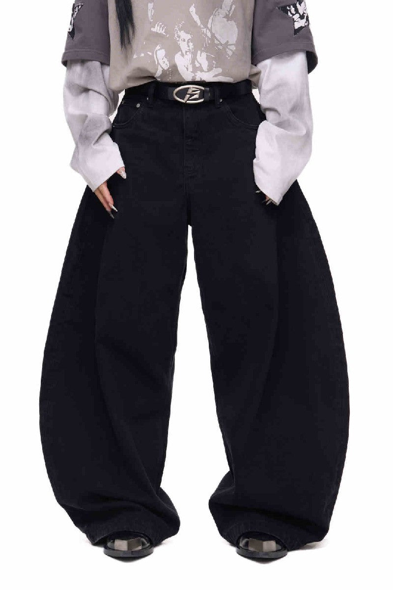 【PEOPLESTYLE】WASHED GREY WIDE LEG JEANS Peoplesense Washed Grey Wide Leg Jeans（Limited） – peoplesense