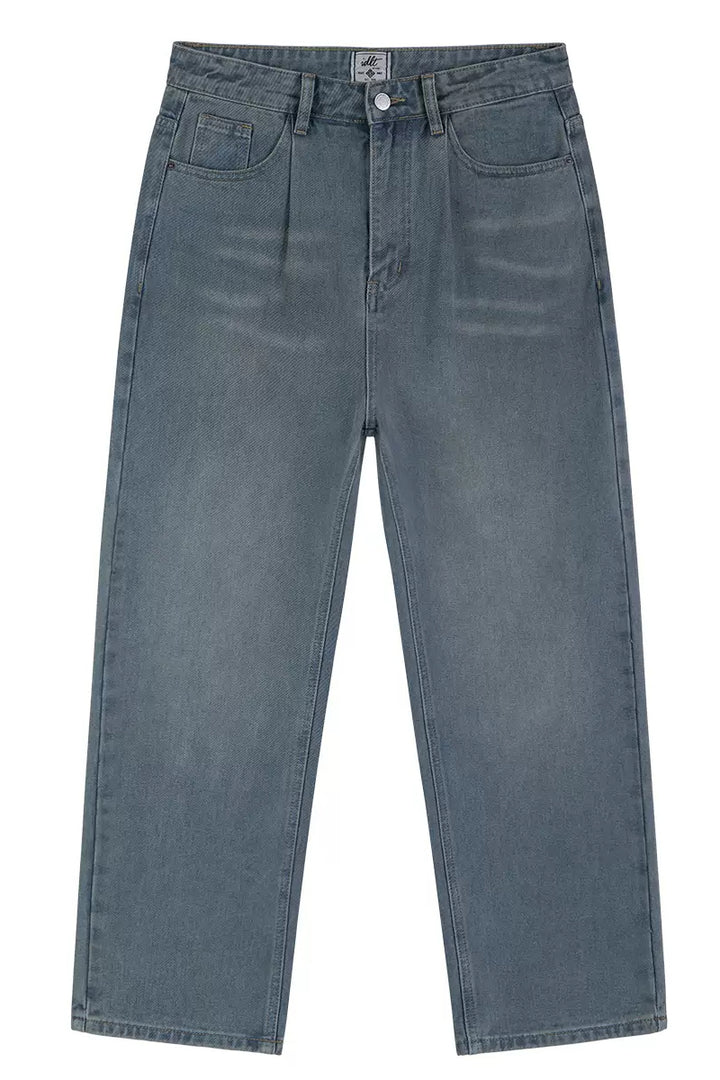 Vintage Washed Straight-Leg Jeans