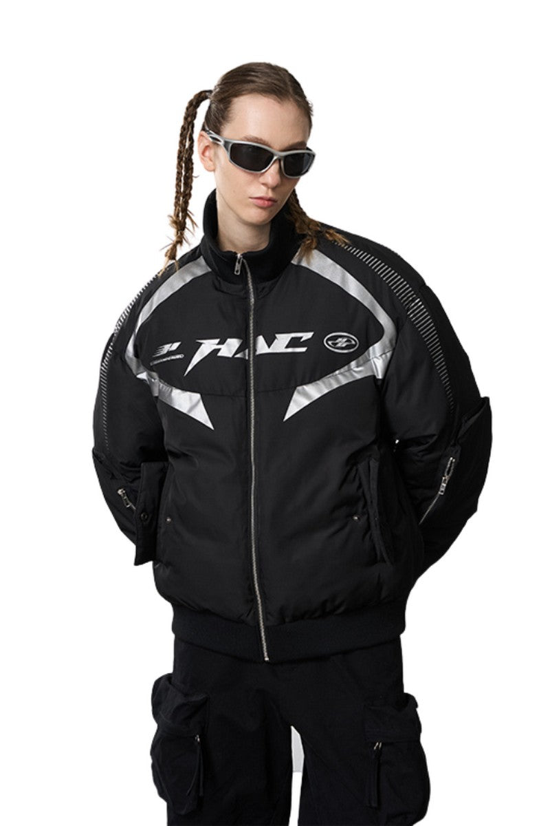 0400~logo embroidered 2 pockets down jacket main image 1