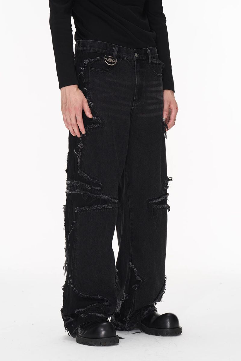 Distressed Loose Flared Jeans – Copping Zone