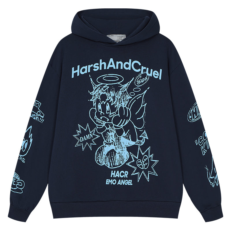 Emo Angel Printed Hoodie