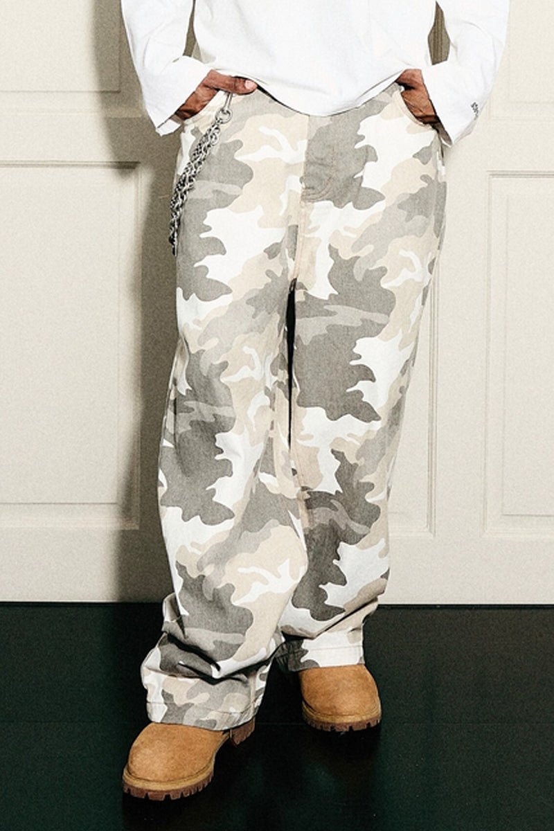 Baggy Camo Stacked Pants – Copping Zone