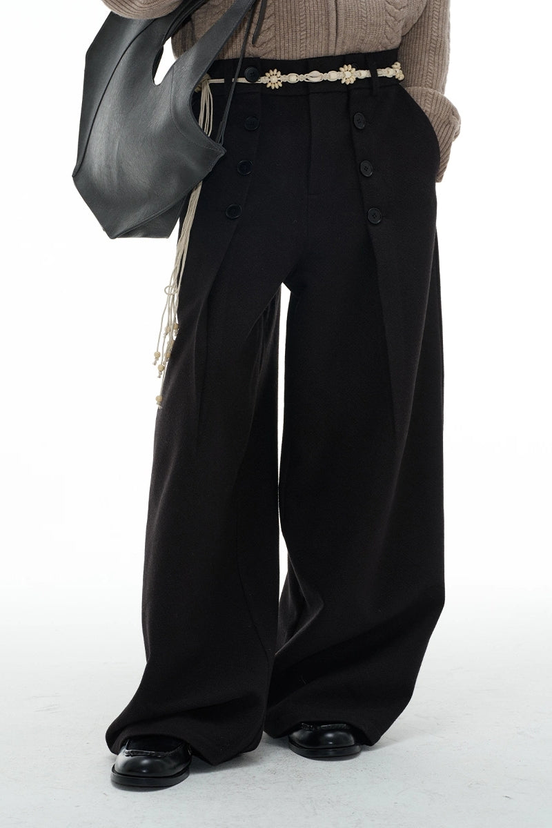 Buttoned Wool Trousers - JCAESAR – Copping Zone
