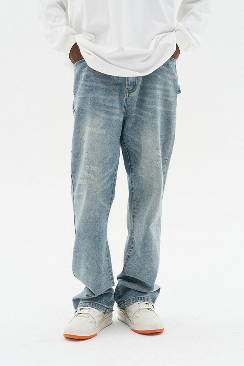 H/C Micro Flared Distressed Denim