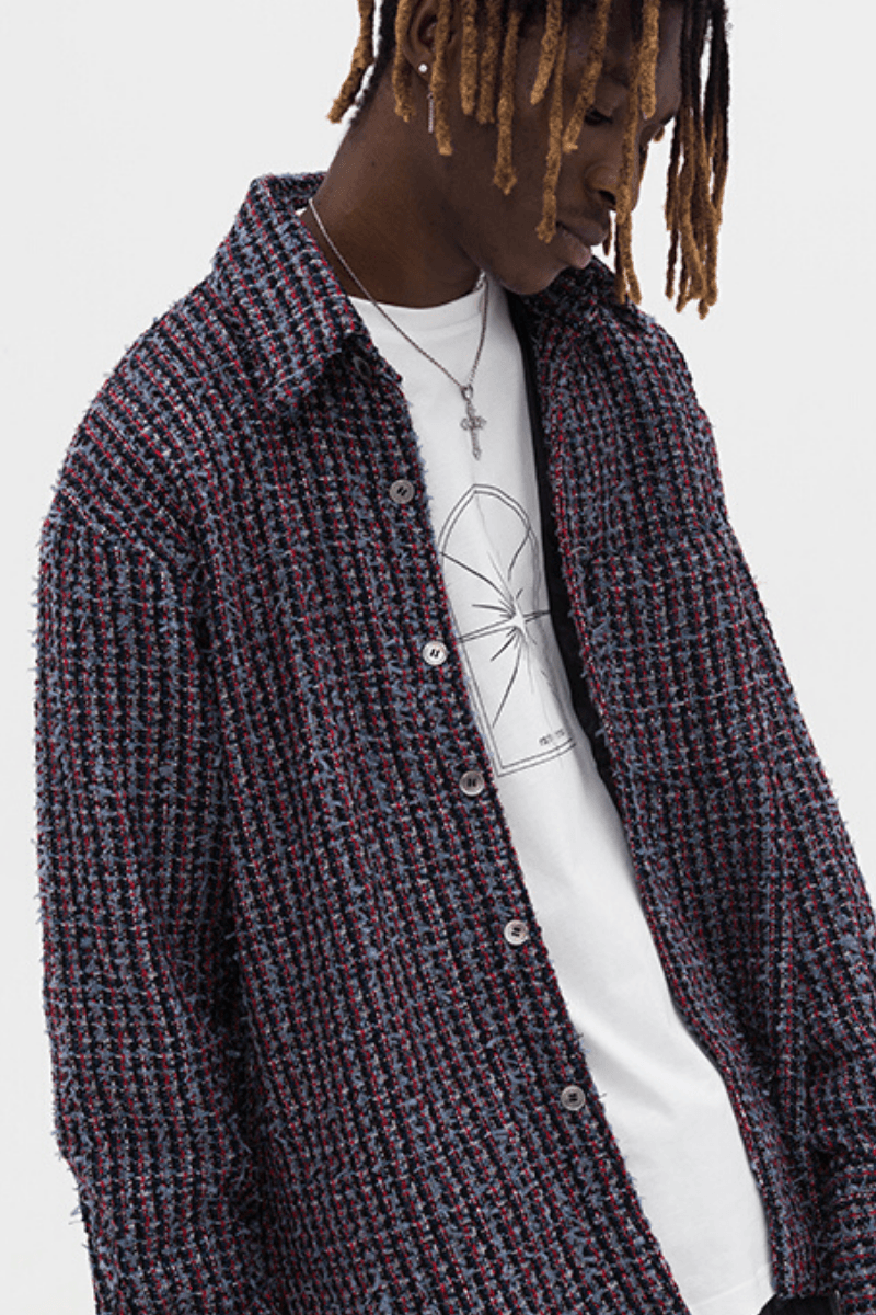 Empty Reference Purple Tweed L/S Shirt Coat