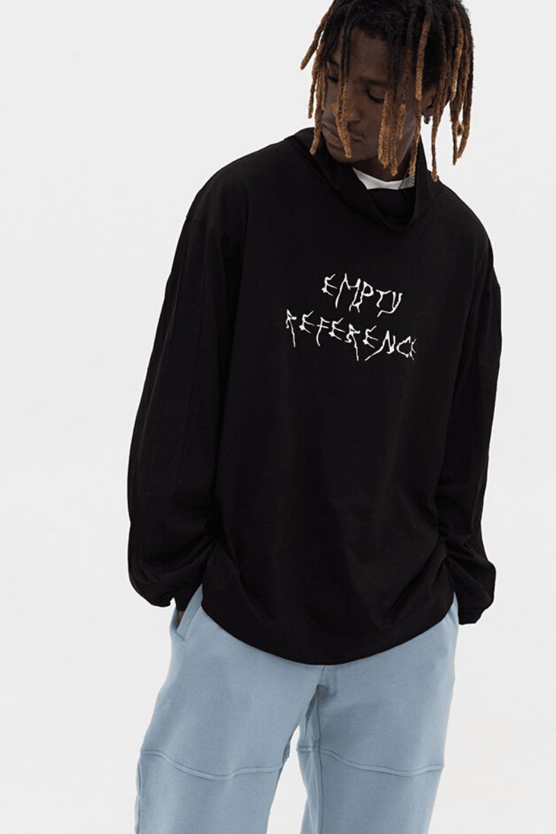 Empty Reference Black Logo Turtleneck
