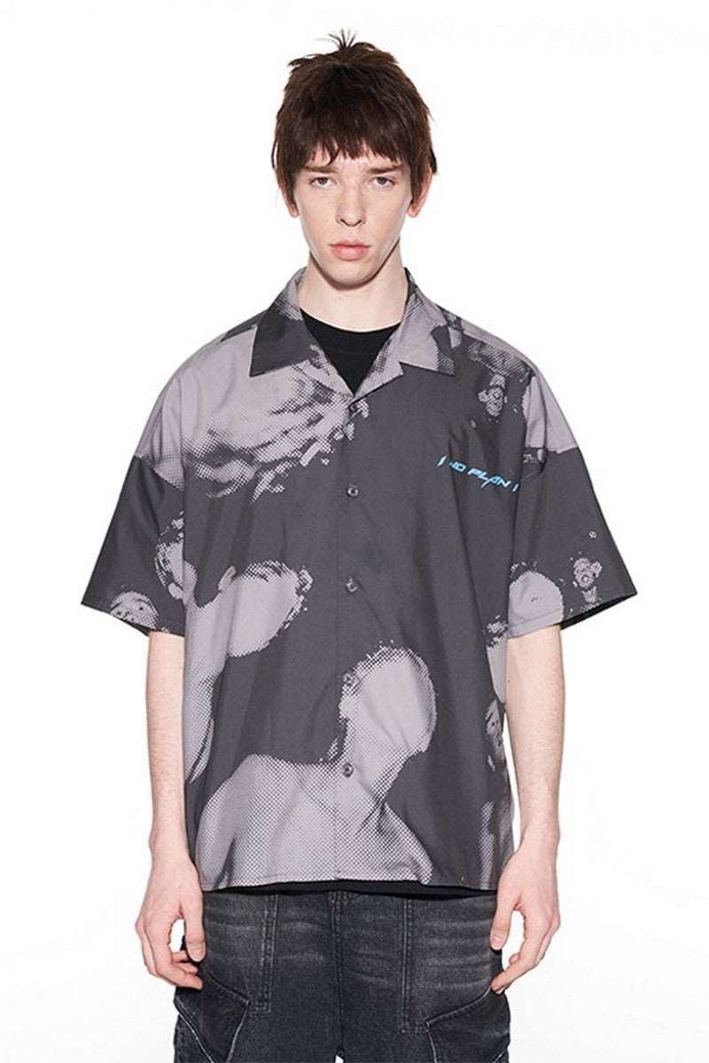 BNP Faces Print Cuban Shirt