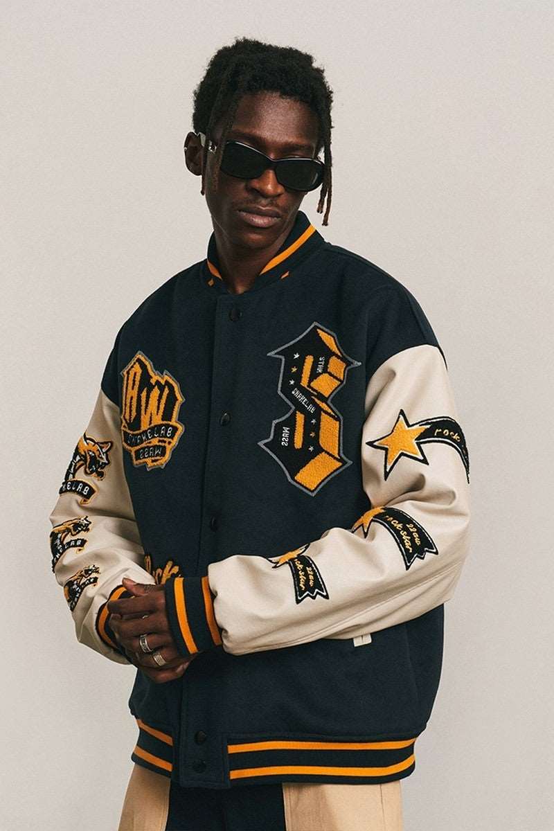 ANT Rockstar Embroidered Varsity Jacket