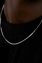 Box Chain Silver Necklace
