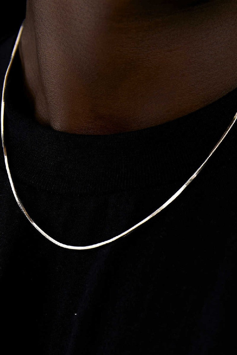 Box Chain Silver Necklace
