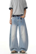 Light Blue Wrinkled Blade Jeans