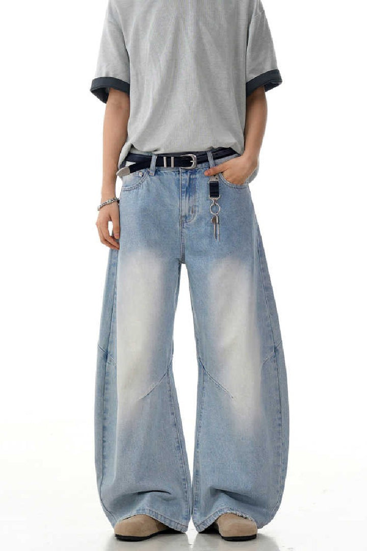 Light Blue Wrinkled Blade Jeans