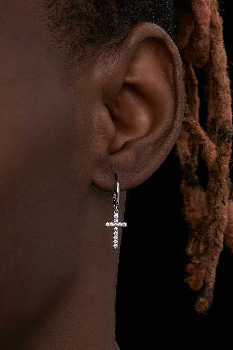 Cross Hoop Hip Hop Earrings