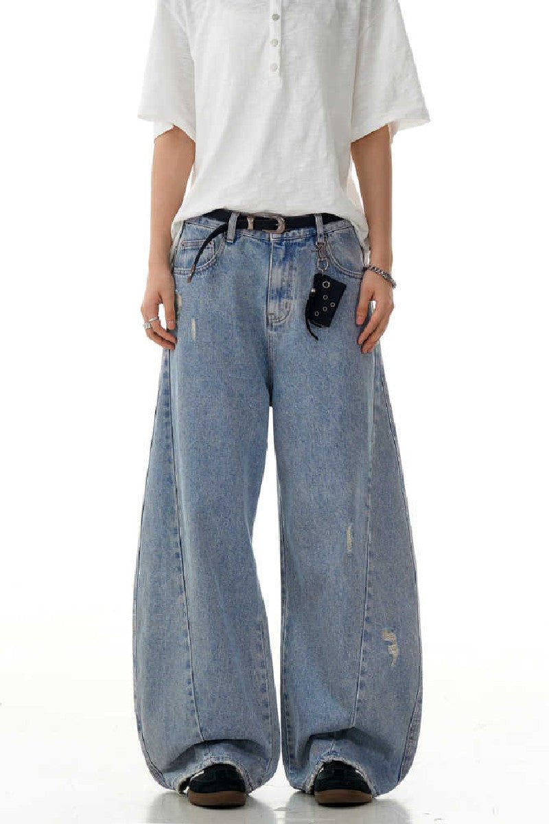 Distressed Blade Banana Jeans
