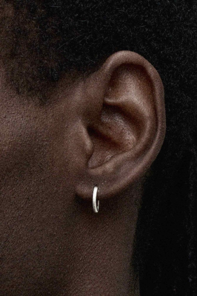 Matte Silver Hoop Earrings