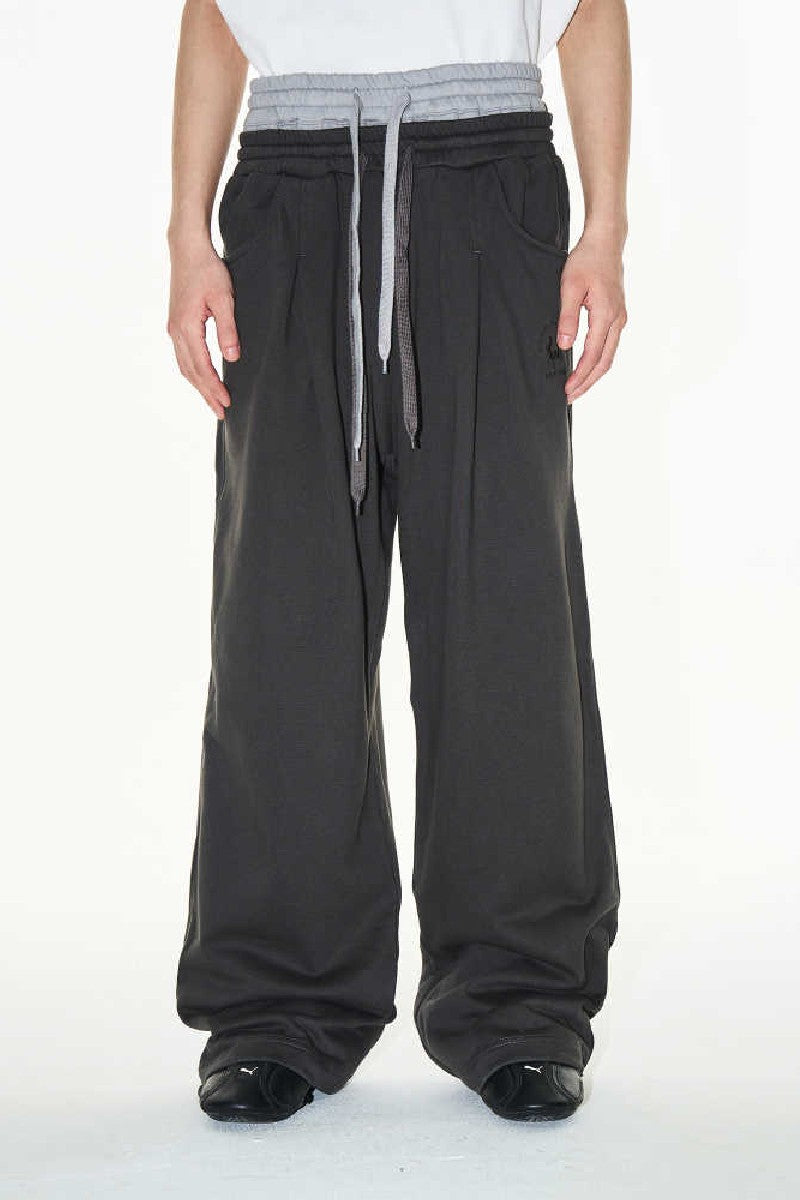 Double Waist Pleated Sweatpants