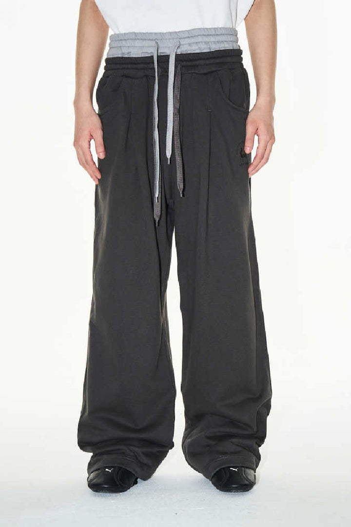 Double Waist Pleated Sweatpants