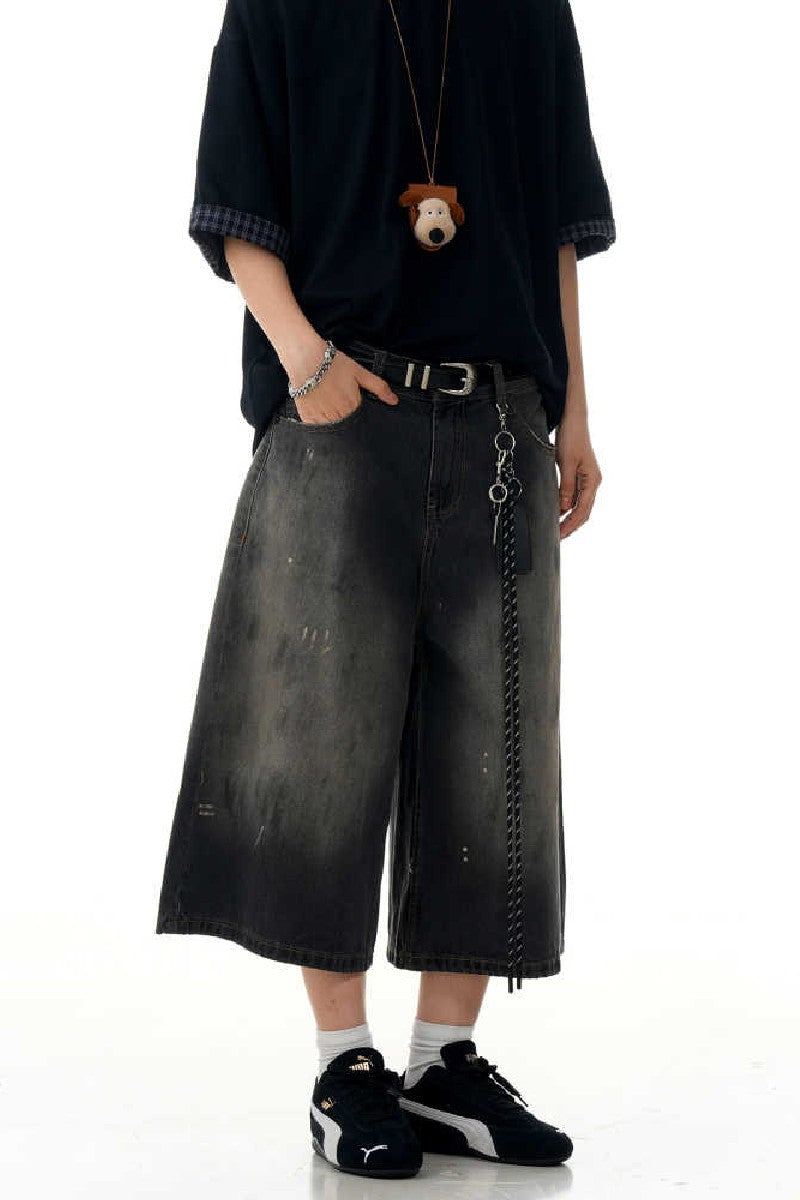 Splatter Blue Jorts