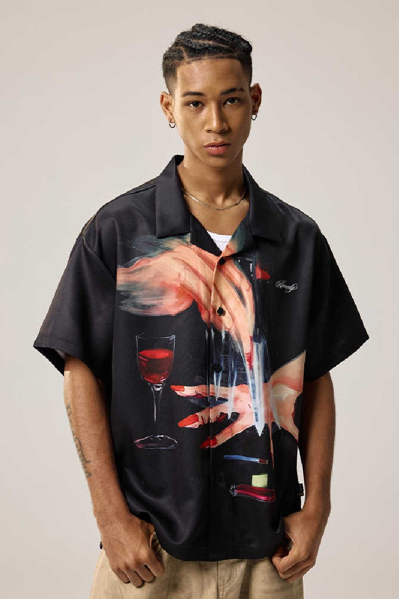 Knife Print Cuban Shirt